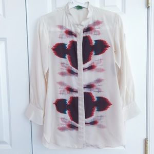 Jill Sander 100% Silk 3/4 sleeve blouse